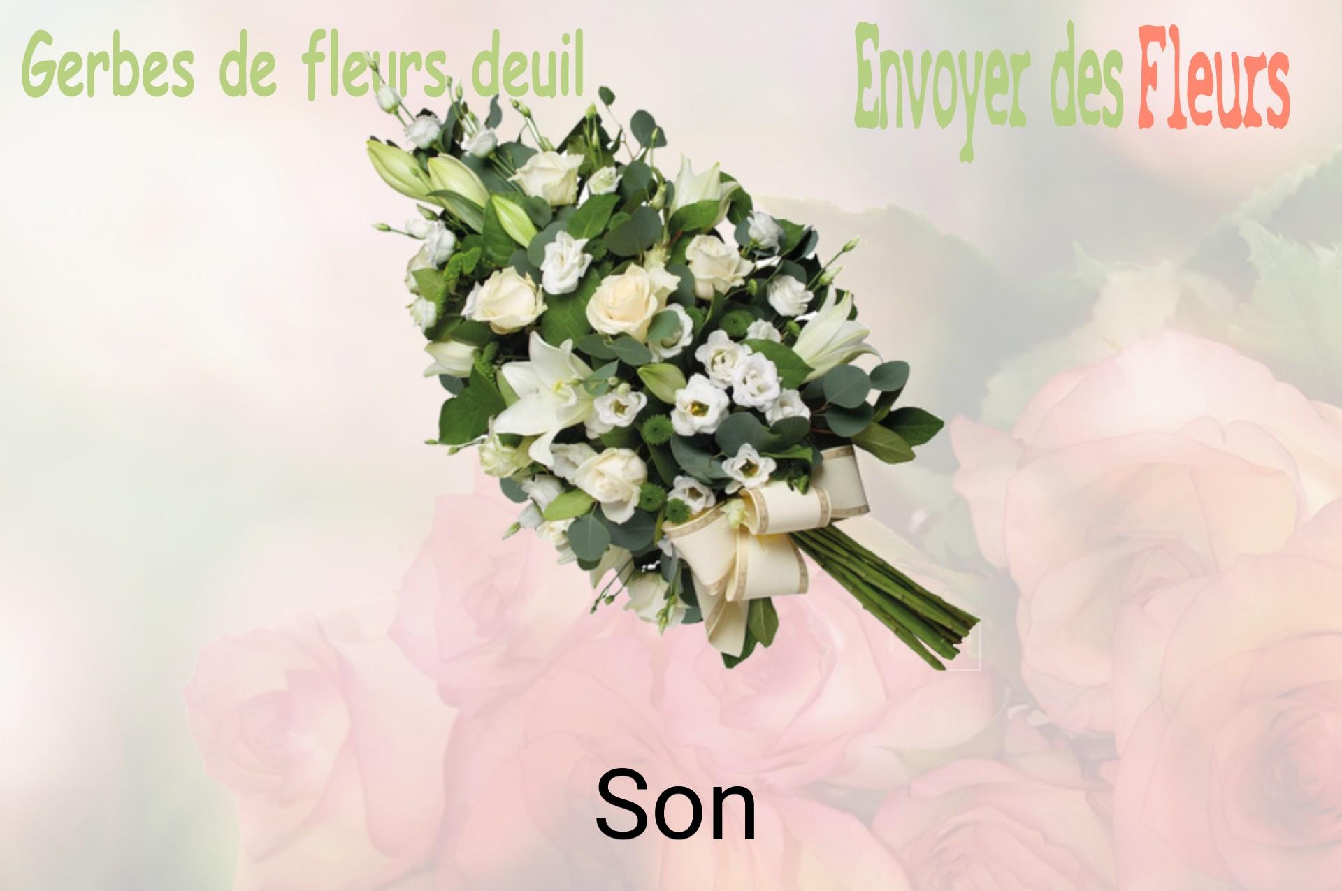 Gerbe de fleurs de deuil livrée à Son